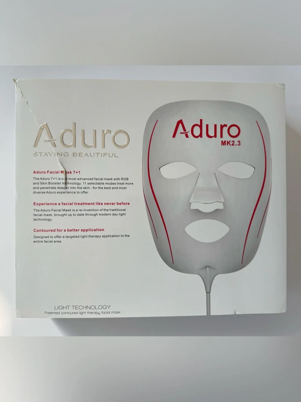 Aduro LED Face Mask - Red Light Therapy - Box Included - Lightly Used - Picture 2 of 12